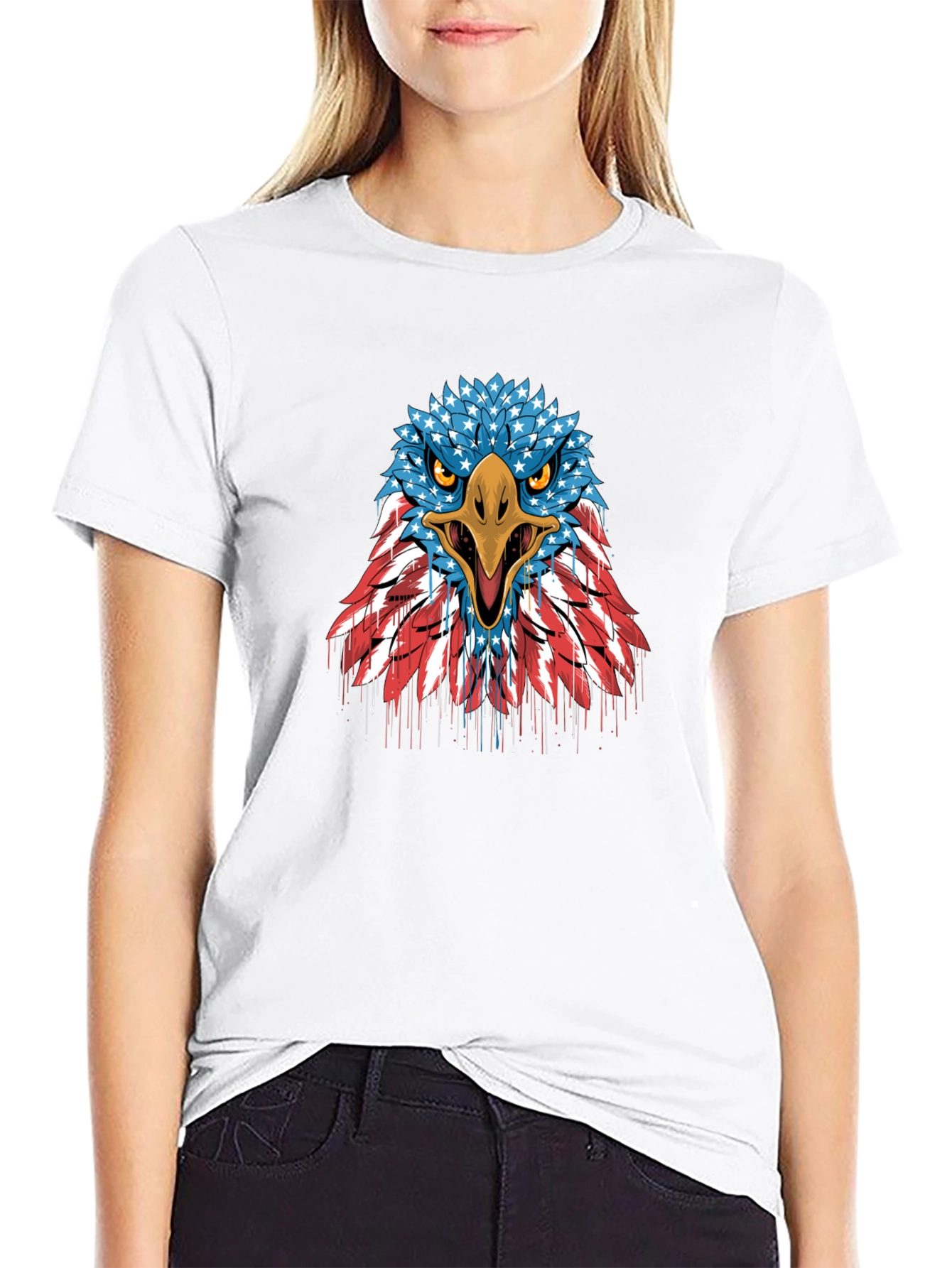 American Flag Eagle Graphic T-Shirt - Patriotic USA Pride