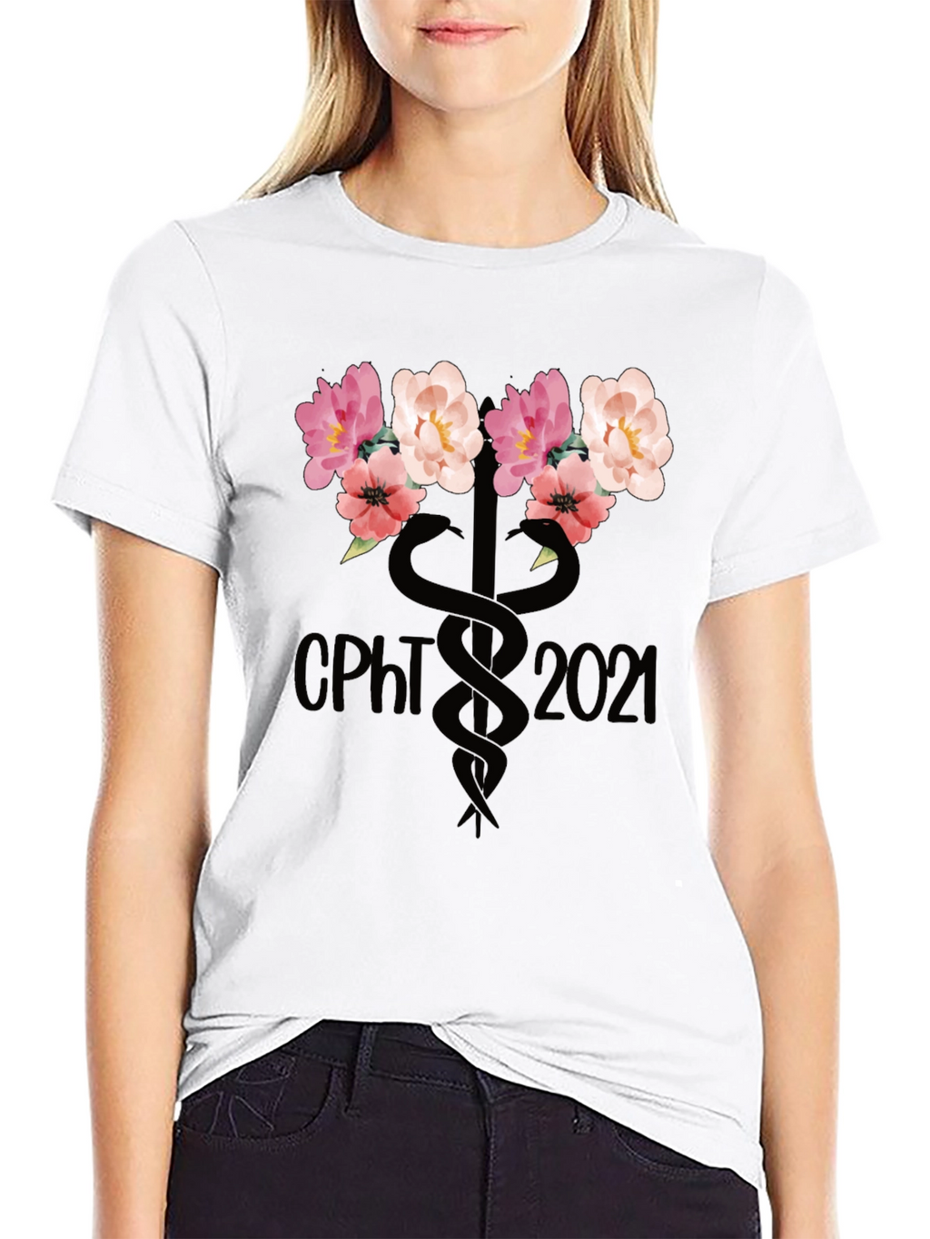 CPHT 2021 Floral Caduceus Graphic T-Shirt