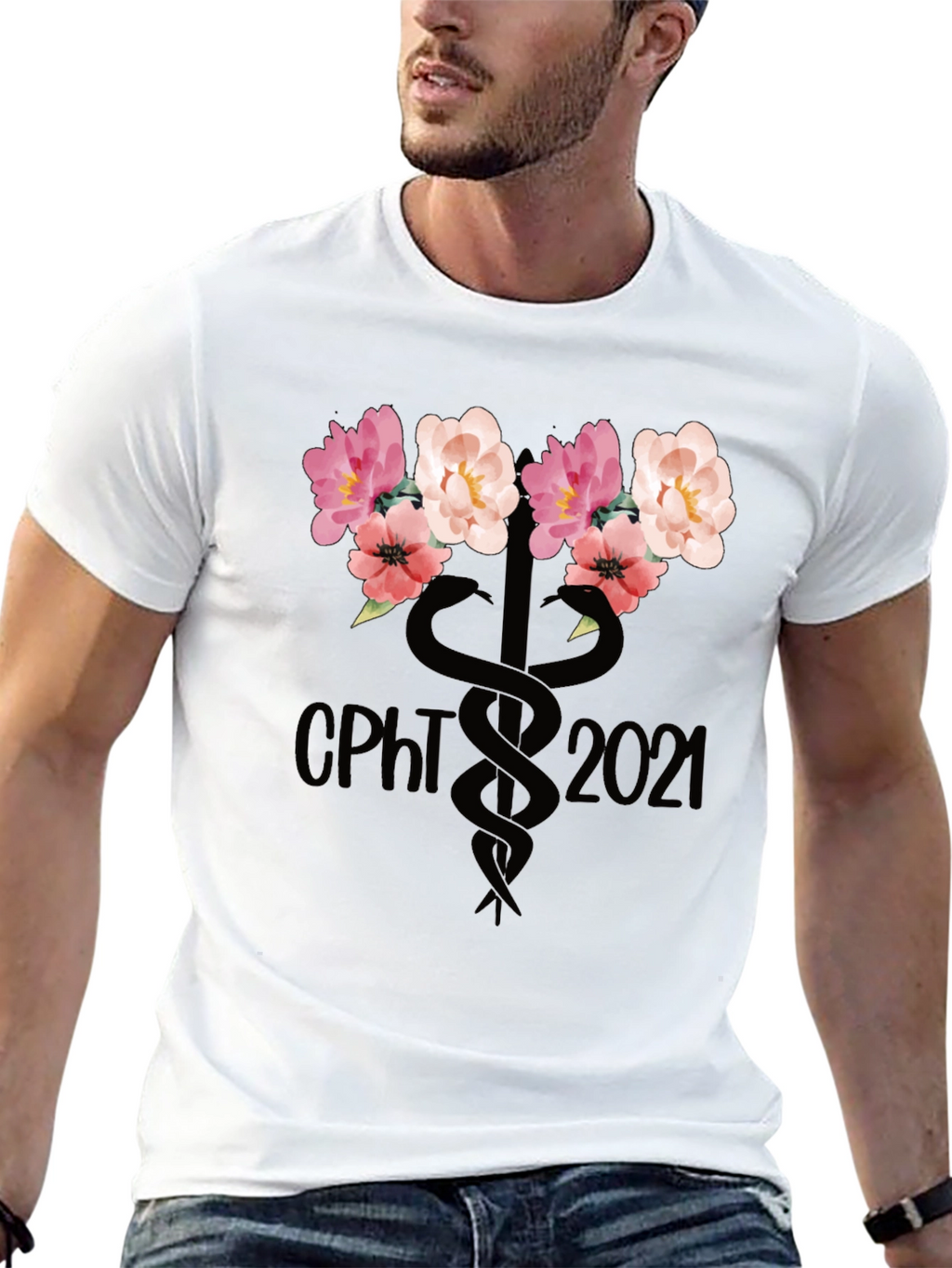 CPHT 2021 Floral Caduceus Graphic T-Shirt