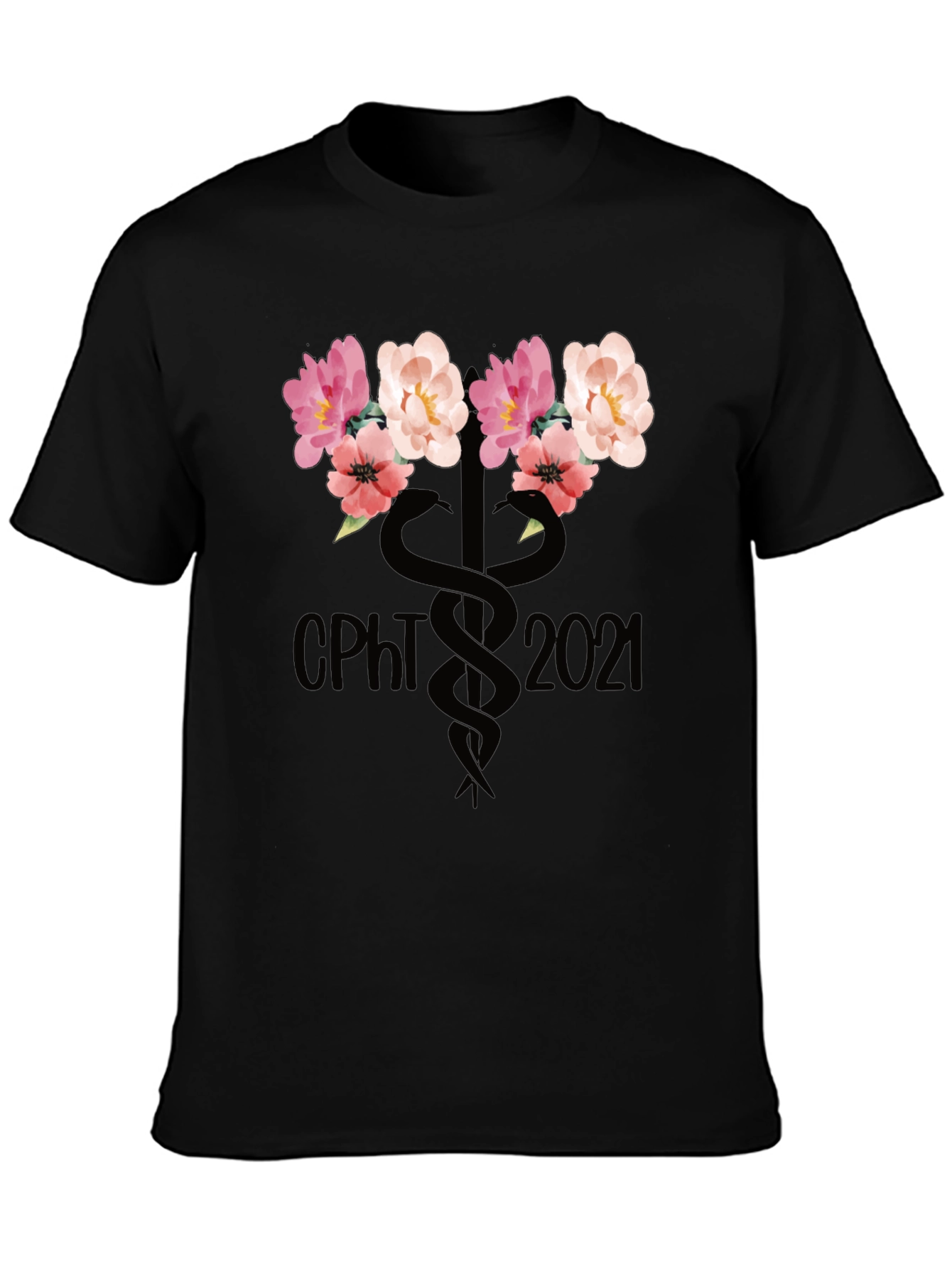 CPHT 2021 Floral Caduceus Graphic T-Shirt