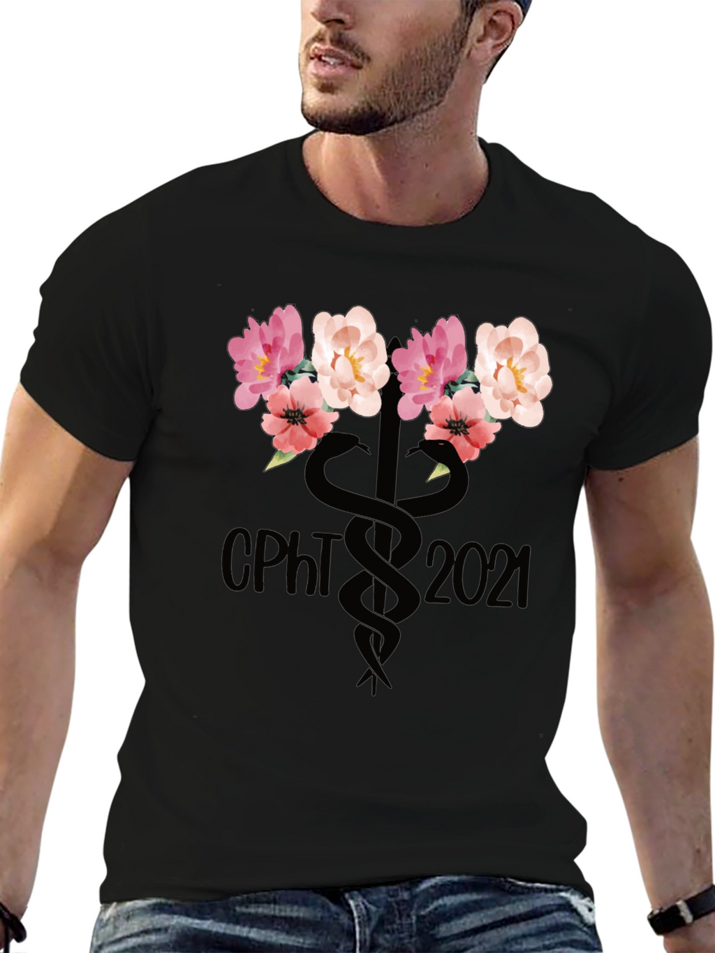 CPHT 2021 Floral Caduceus Graphic T-Shirt