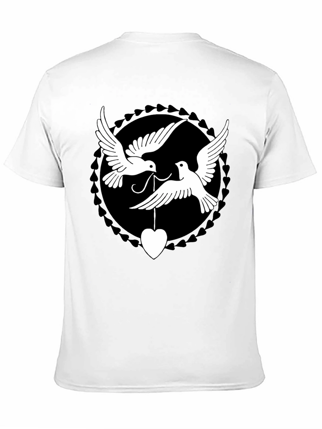 Dove Heart Graphic Tee - Black Cotton Blend Shirt