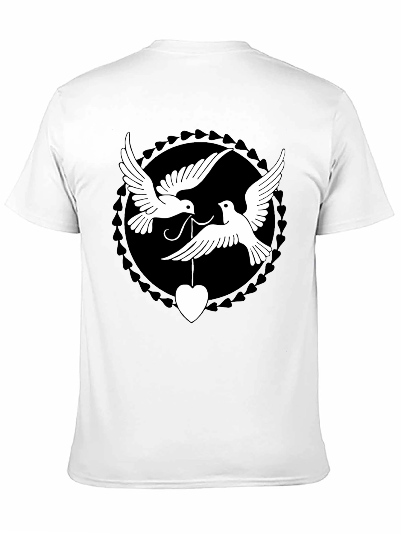 Dove Heart Graphic Tee - Black Cotton Blend Shirt
