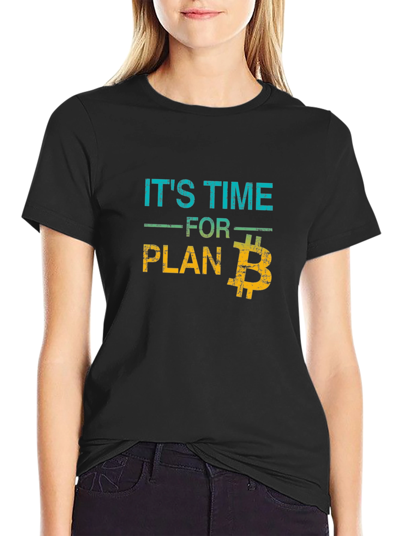 Its Time For Plan B Bitcoin Graphic Tee - Black