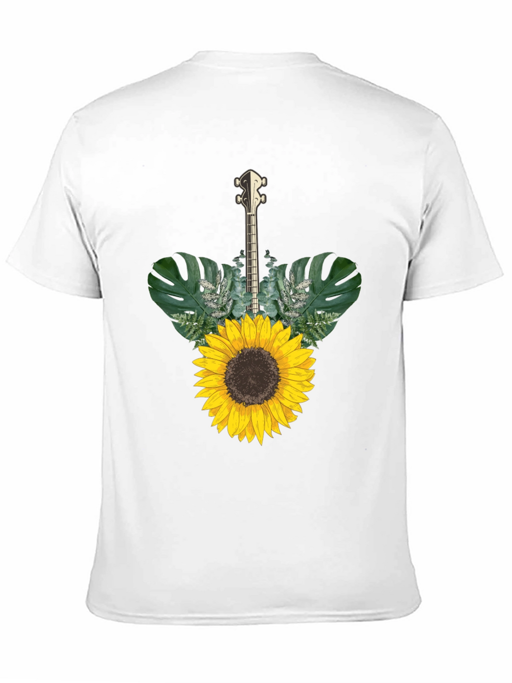 Sunflower Guitar T-Shirt - Black Cotton Tee