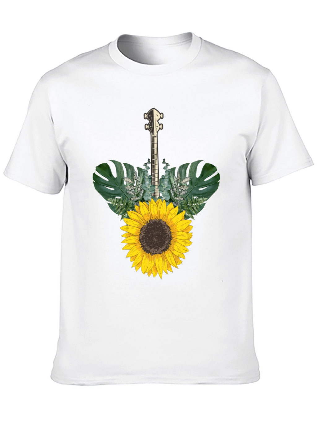 Sunflower Guitar T-Shirt - Black Cotton Tee