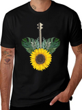Sunflower Guitar T-Shirt - Black Cotton Tee