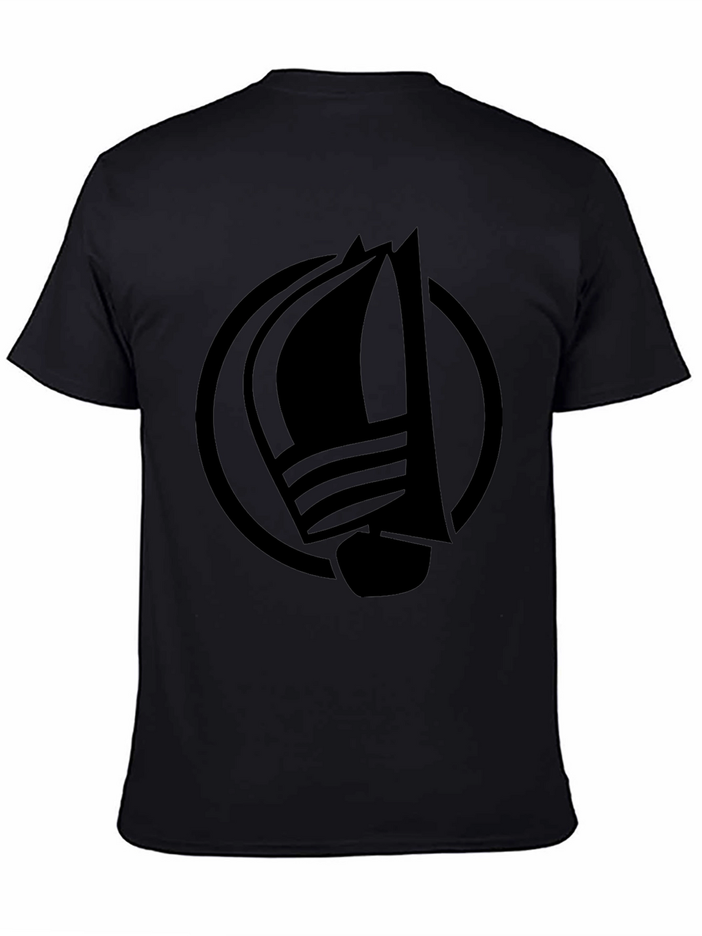 Nautical Sailboat Graphic Tee - Classic Black Cotton T-Shirt