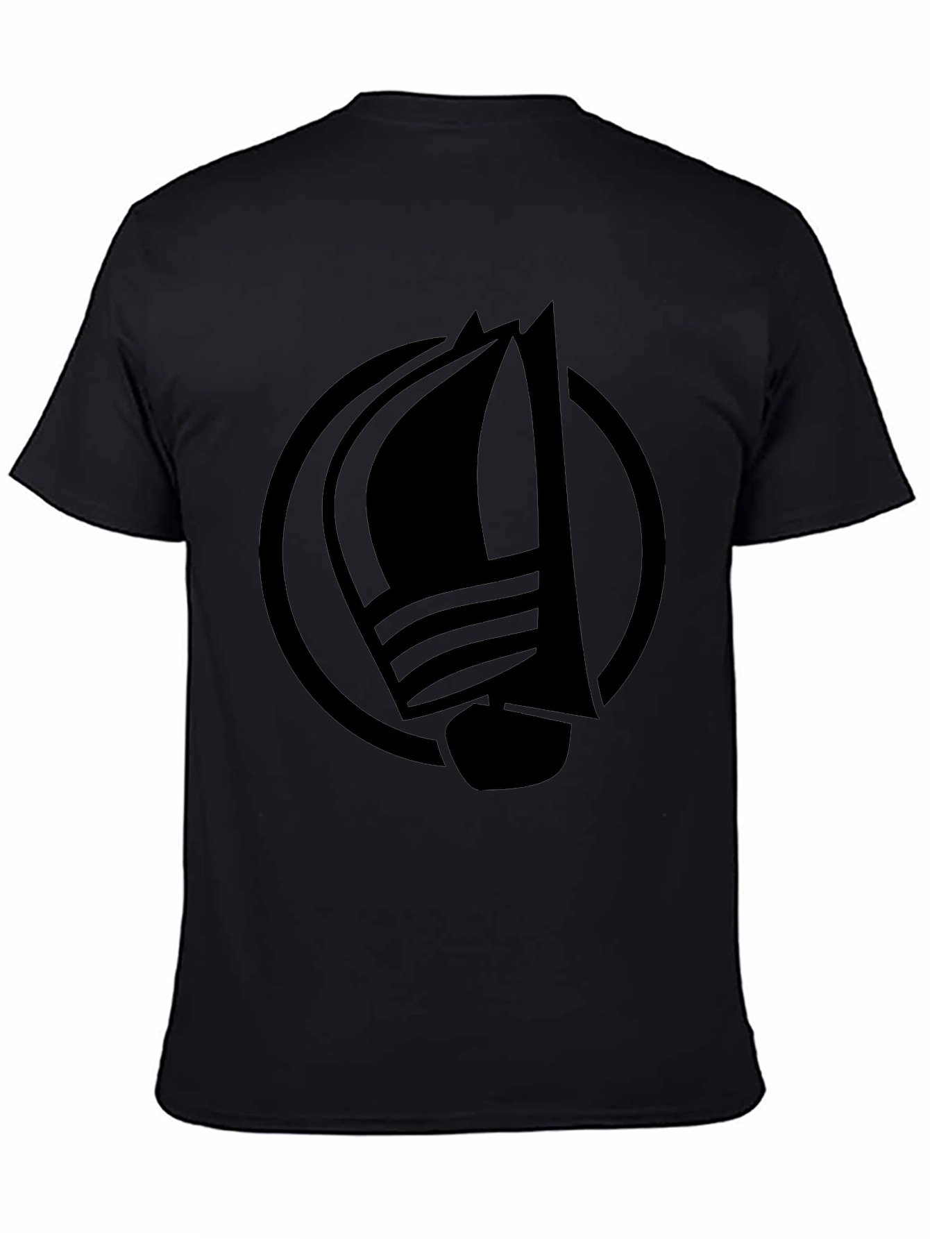Nautical Sailboat Graphic Tee - Classic Black Cotton T-Shirt