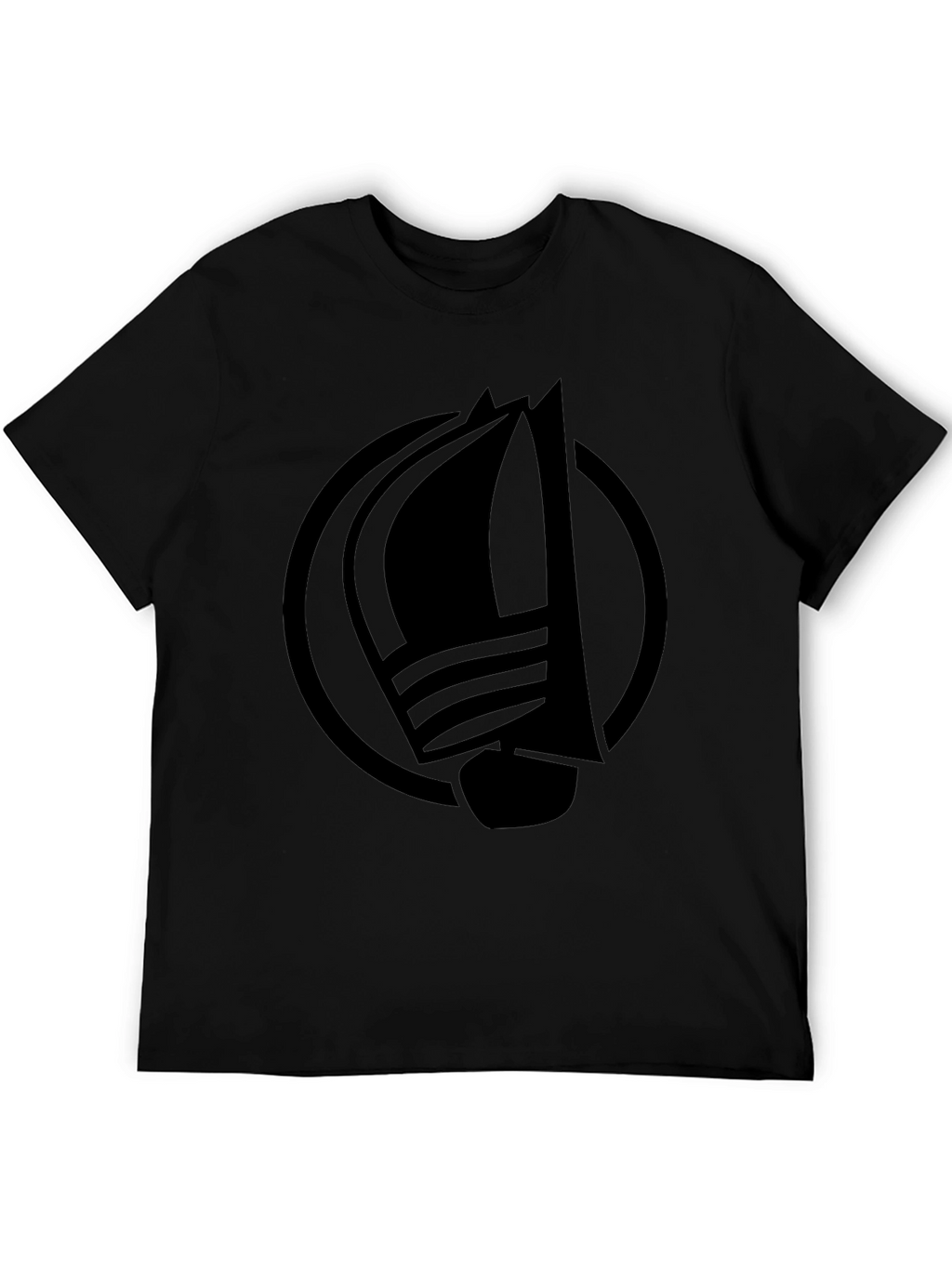 Nautical Sailboat Graphic Tee - Classic Black Cotton T-Shirt