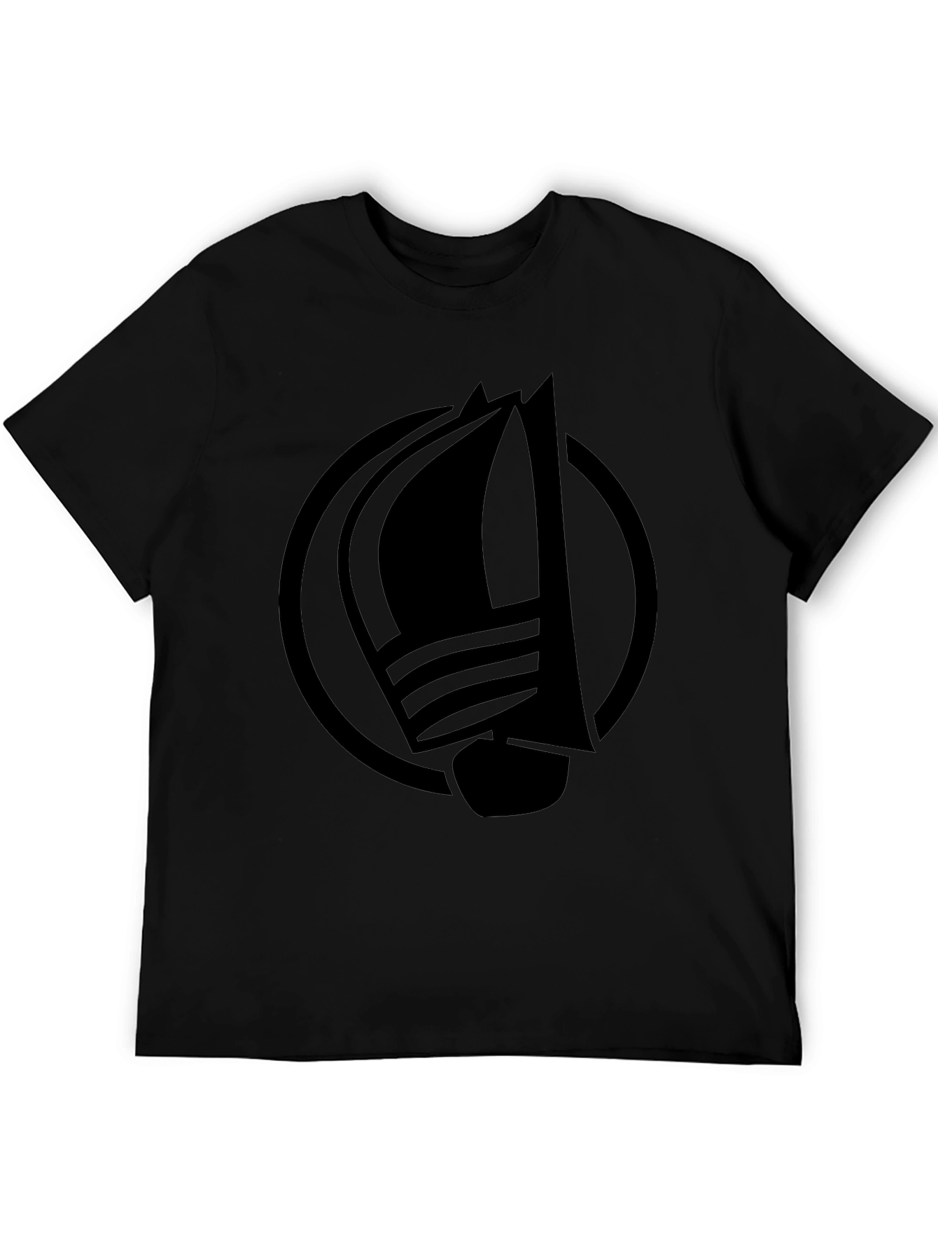 Nautical Sailboat Graphic Tee - Classic Black Cotton T-Shirt