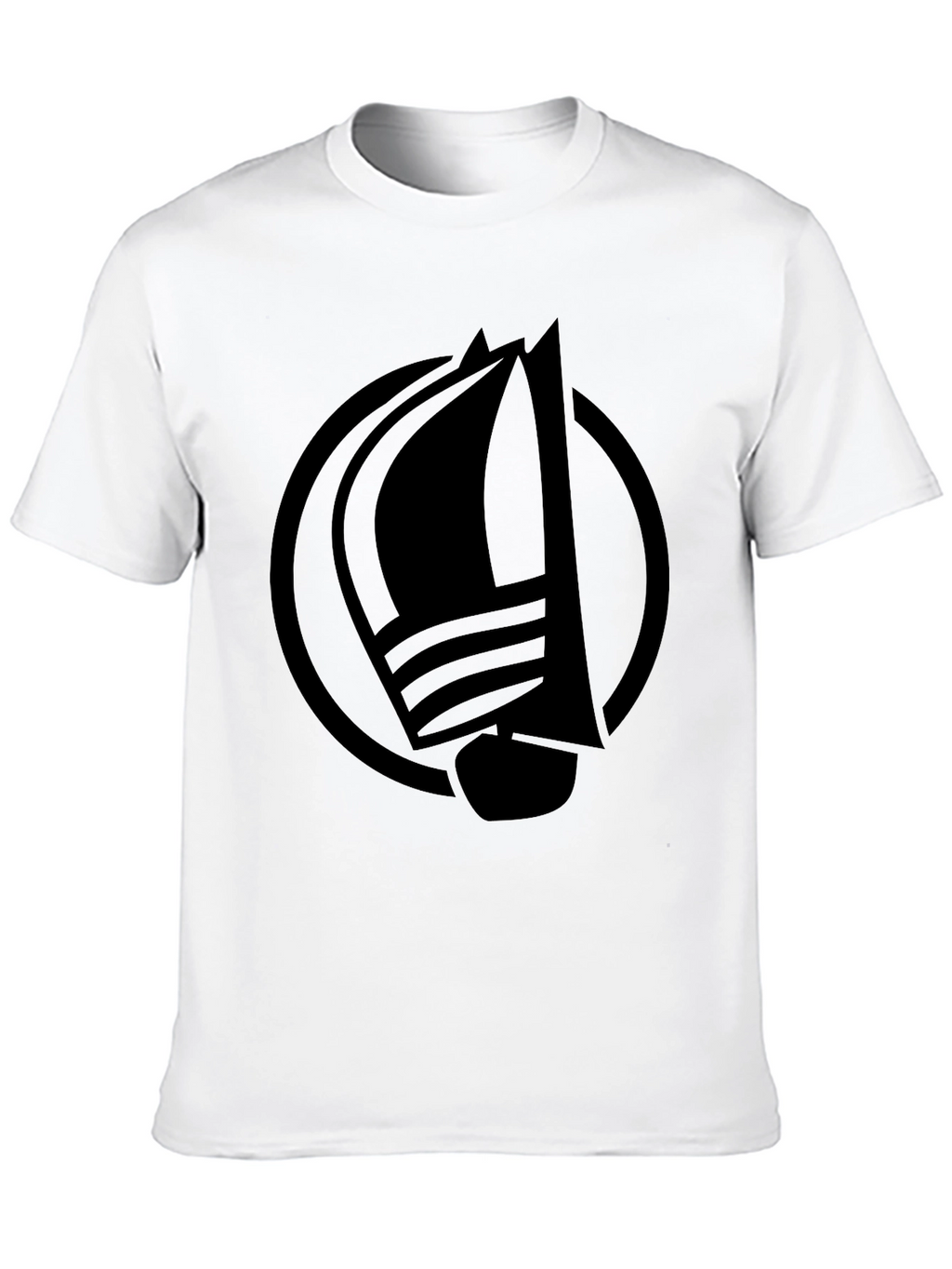 Nautical Sailboat Graphic Tee - Classic Black Cotton T-Shirt