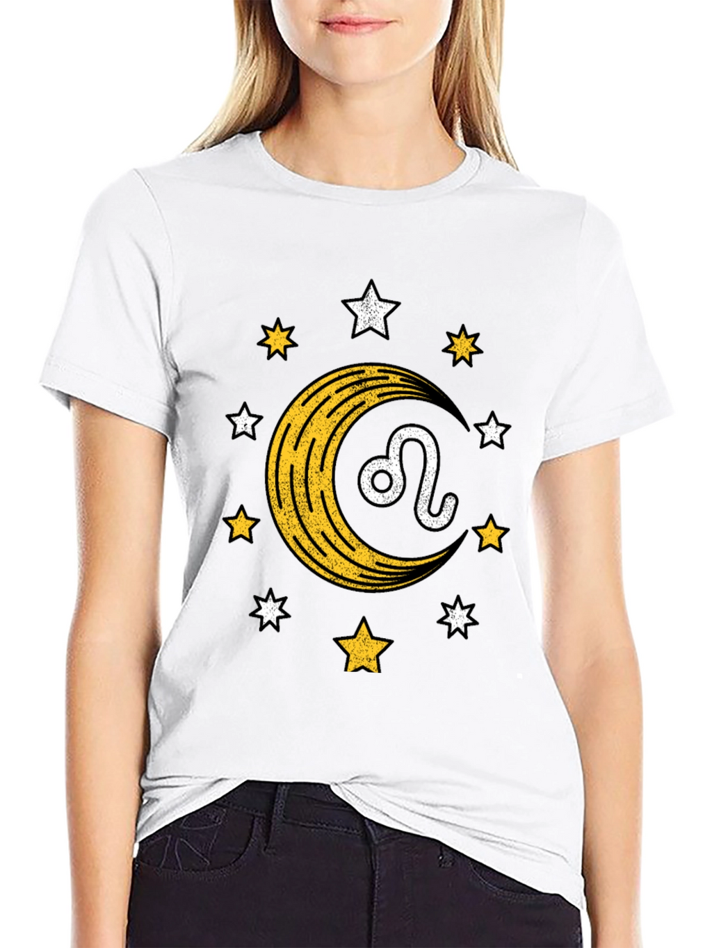 Leo Zodiac T-Shirt with Moon & Star Design