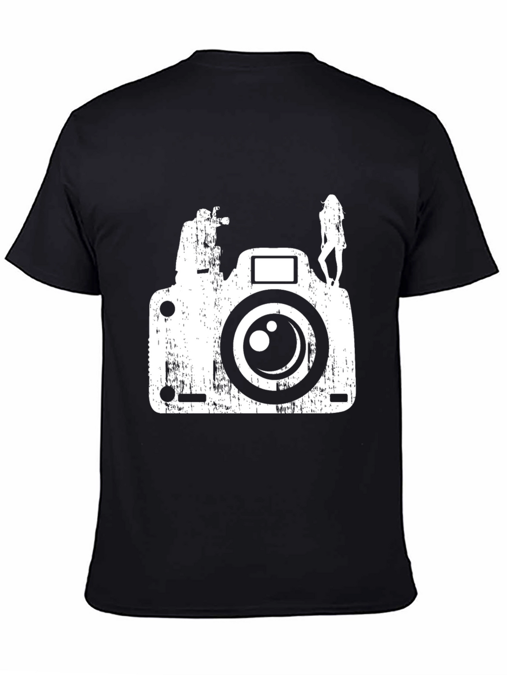 Distressed Camera Graphic Tee - Black