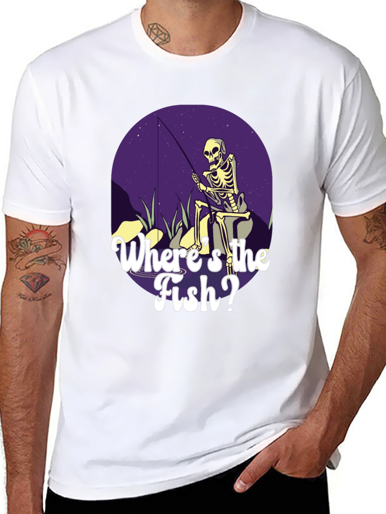Skeleton Fishing T-Shirt - Wheres the Fish?