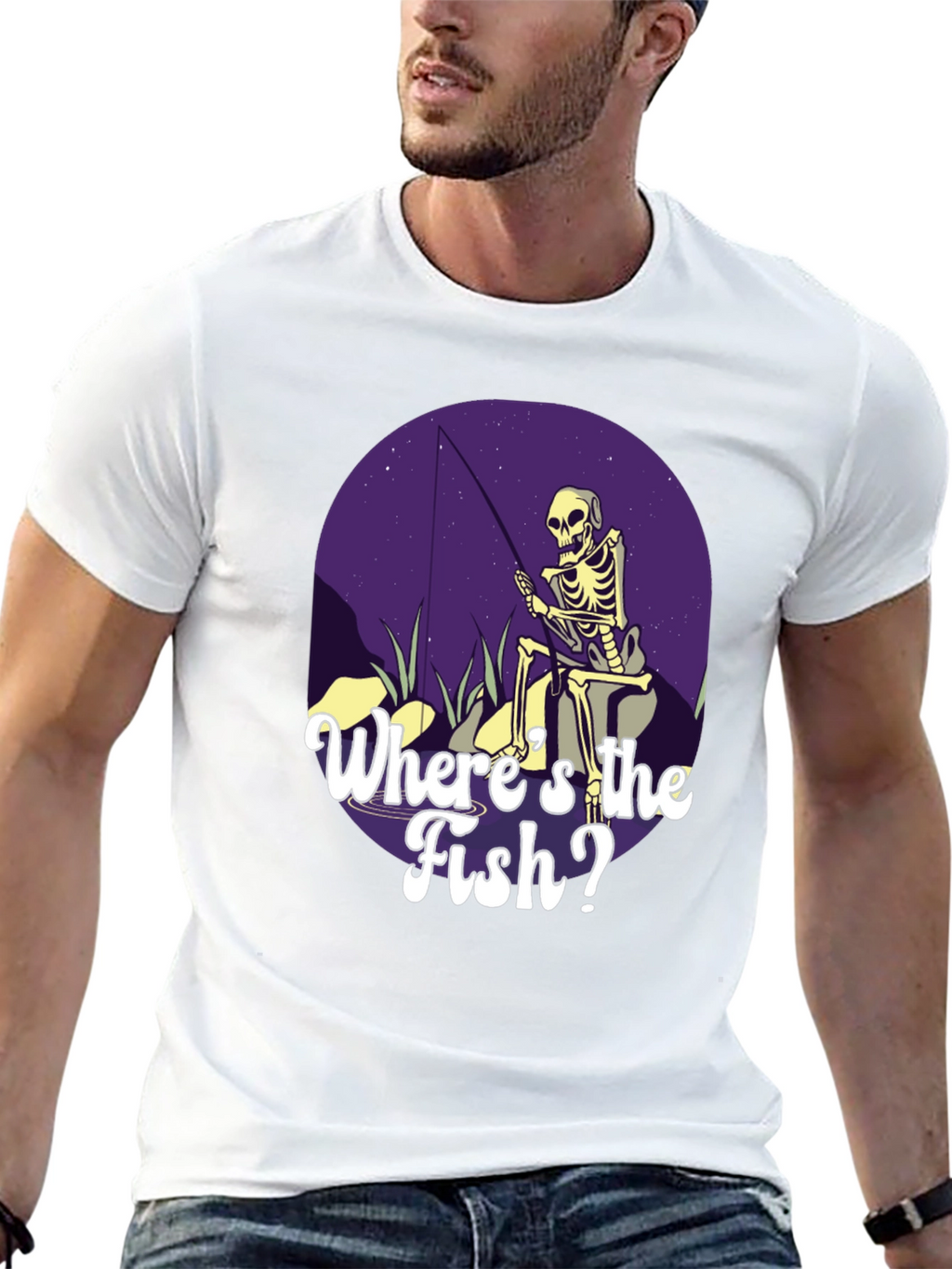 Skeleton Fishing T-Shirt - Wheres the Fish?