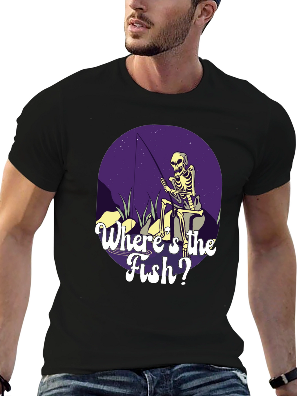 Skeleton Fishing T-Shirt - Wheres the Fish?