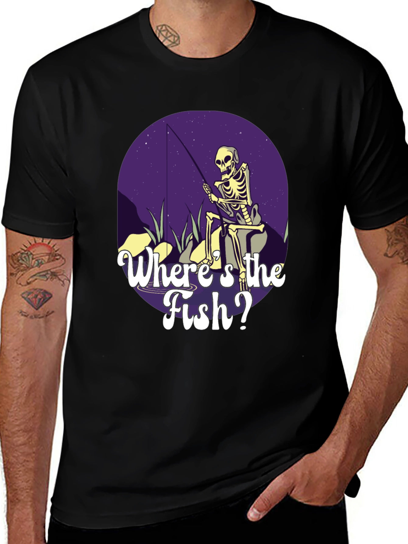 Skeleton Fishing T-Shirt - Wheres the Fish?