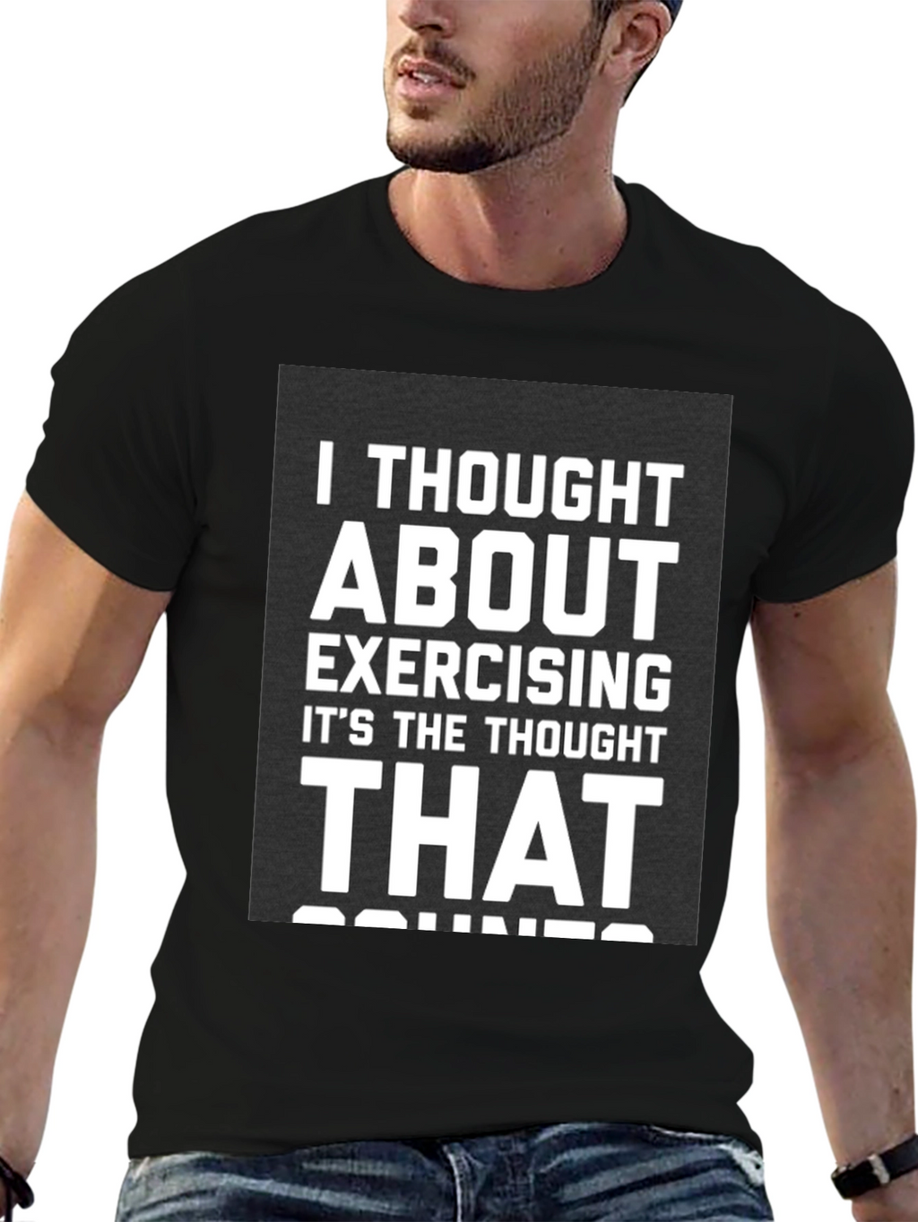 Exercising Thought T-Shirt Funny Gym Tee