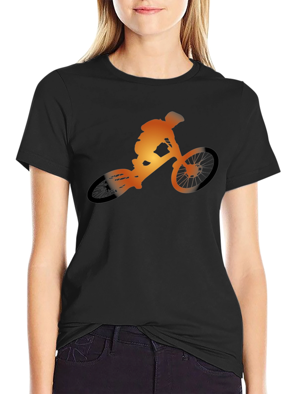 Mountain Biker Silhouette Graphic Tee
