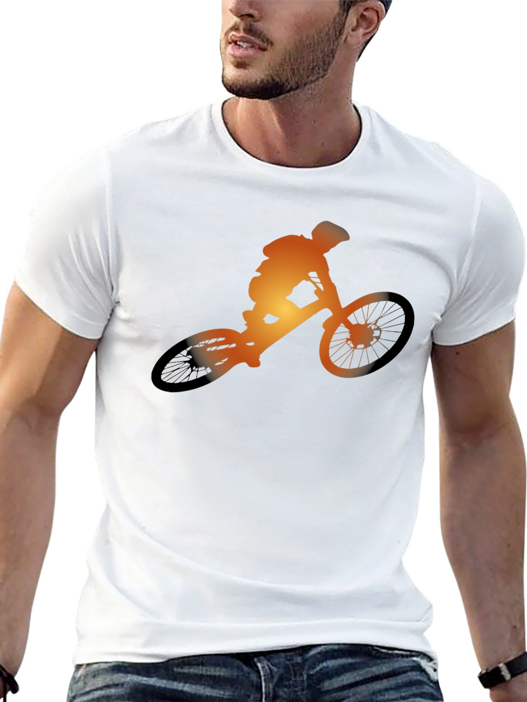 Mountain Biker Silhouette Graphic Tee