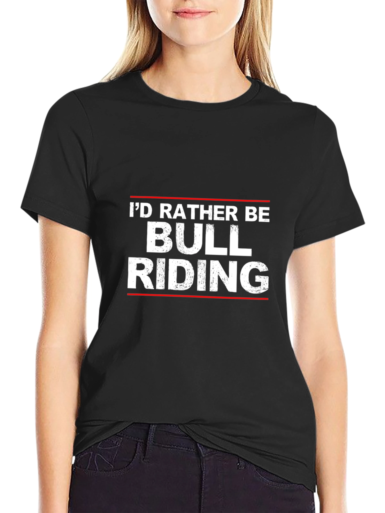 Bull Riding T-Shirt - Id Rather Be Bull Riding Graphic Tee