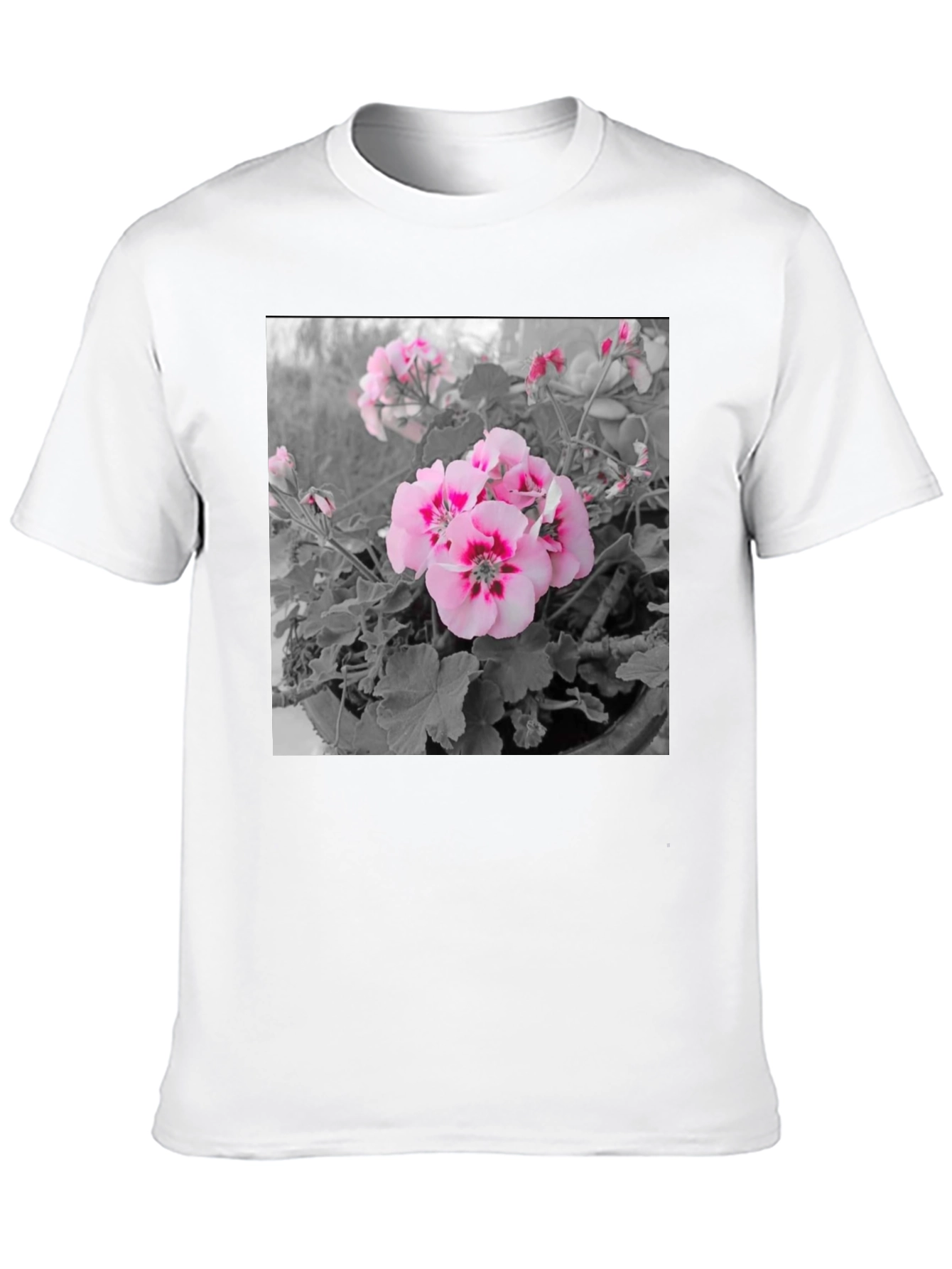 Floral Graphic Tee - Black Cotton Comfort