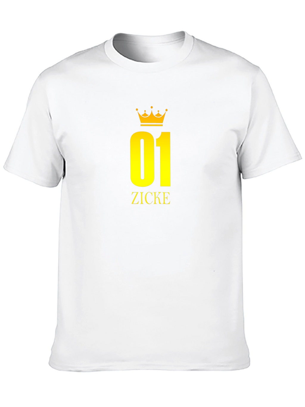 Black T-Shirt with Golden 01 ZICKE Crown Design
