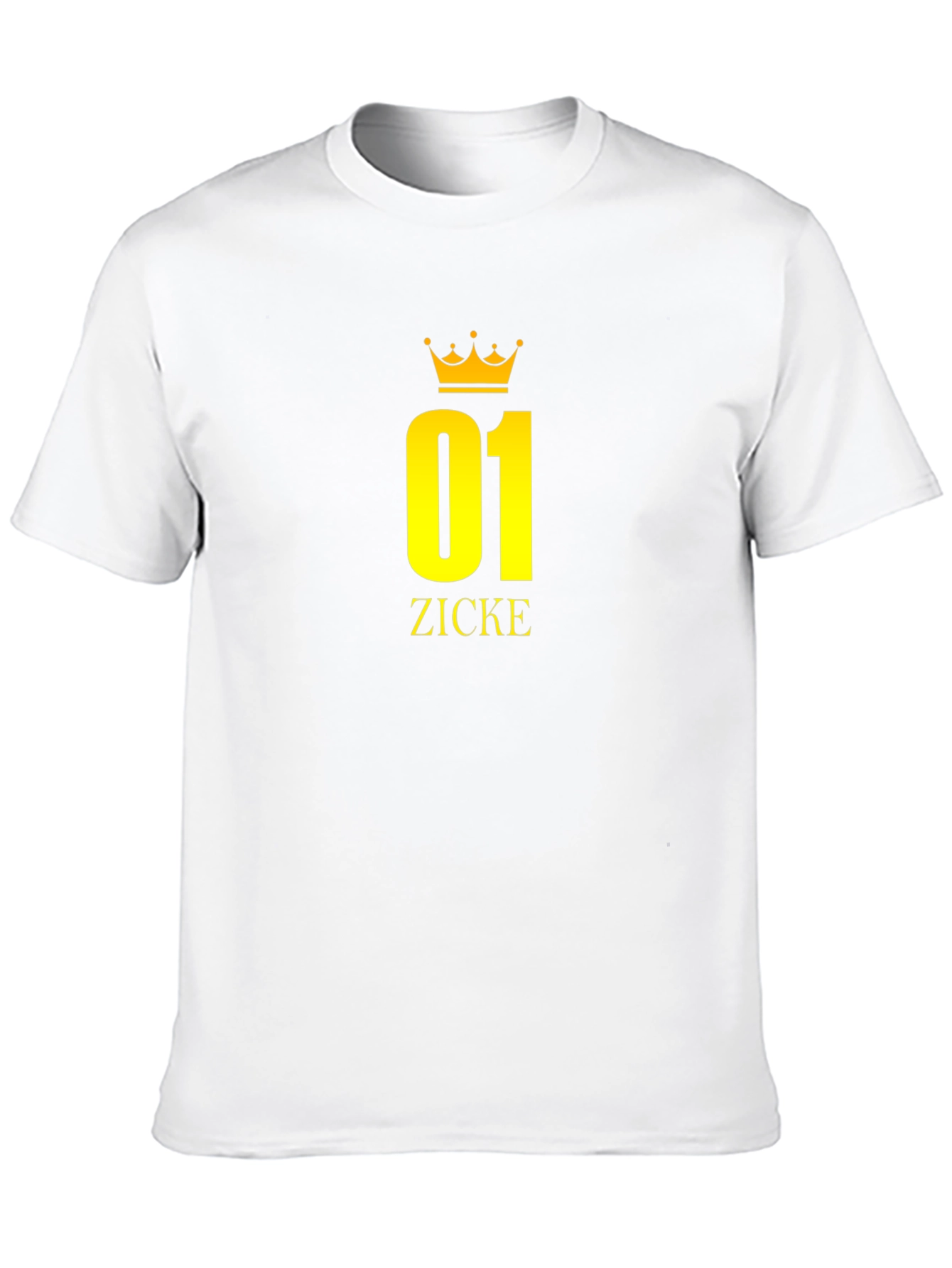 Black T-Shirt with Golden 01 ZICKE Crown Design