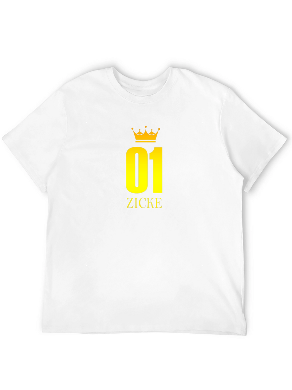 Black T-Shirt with Golden 01 ZICKE Crown Design