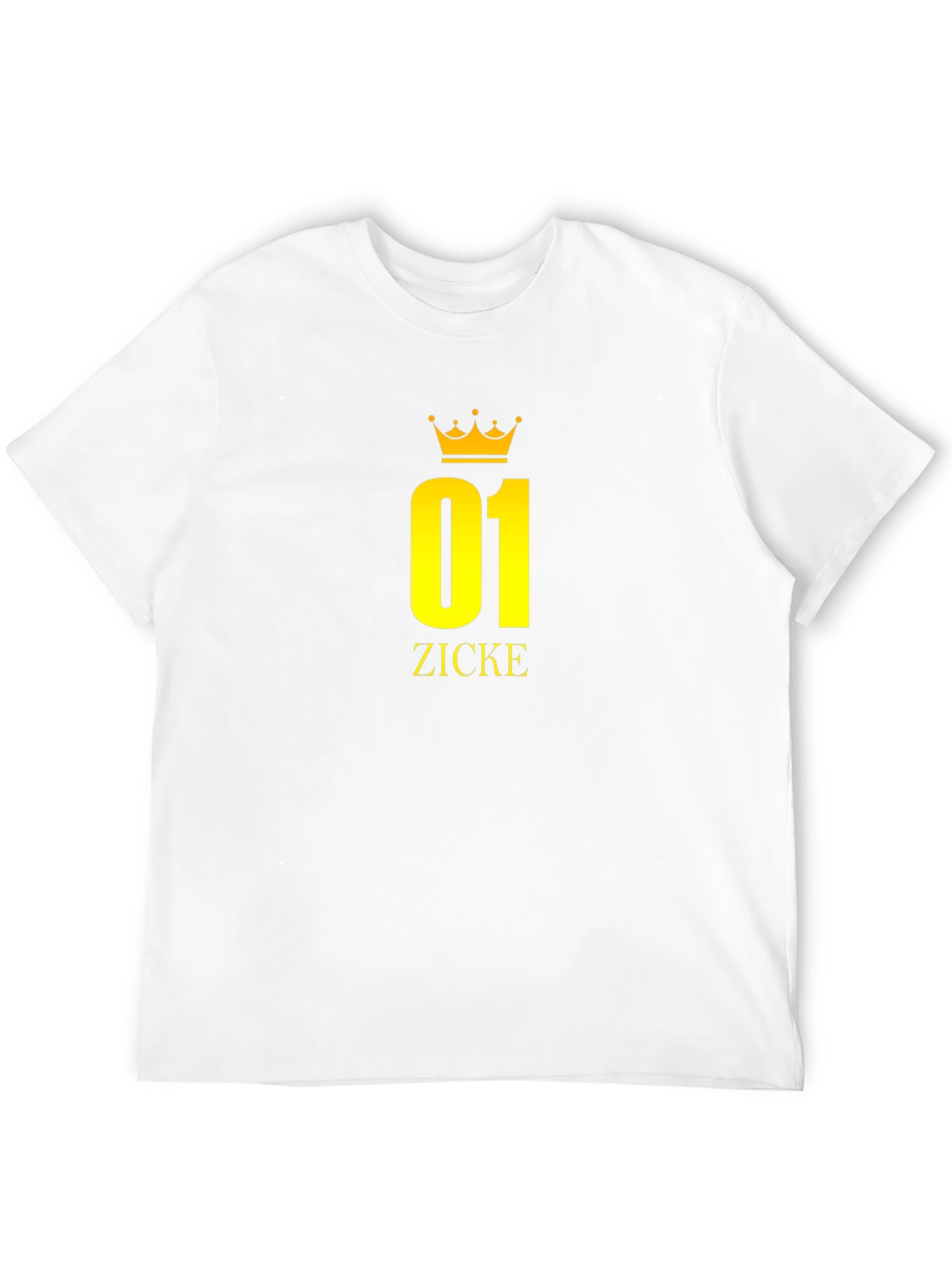 Black T-Shirt with Golden 01 ZICKE Crown Design