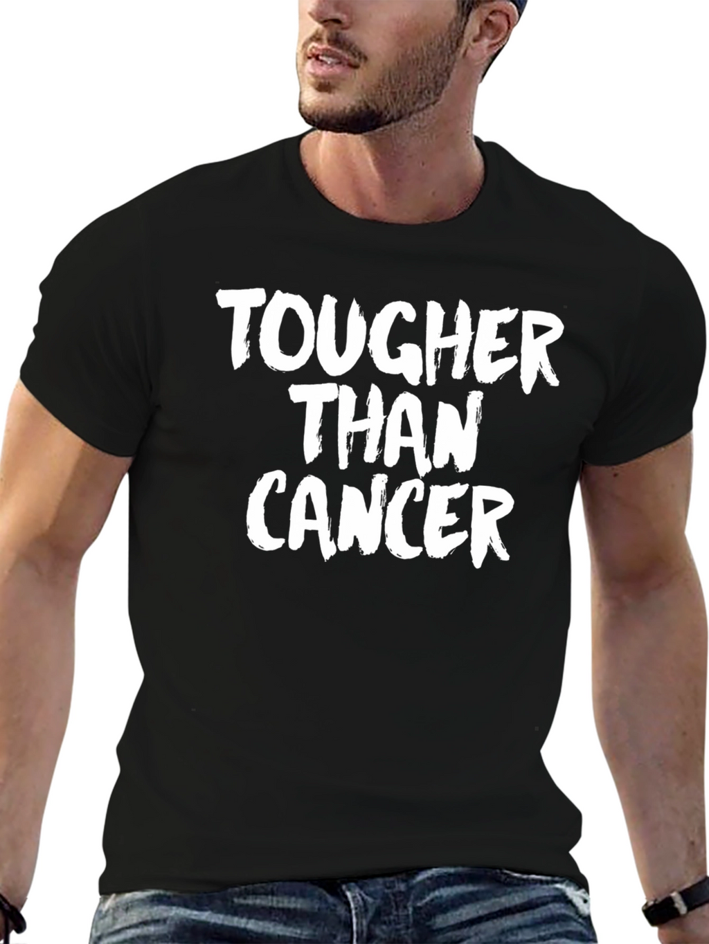 Tougher Than Cancer Awareness T-Shirt - Black