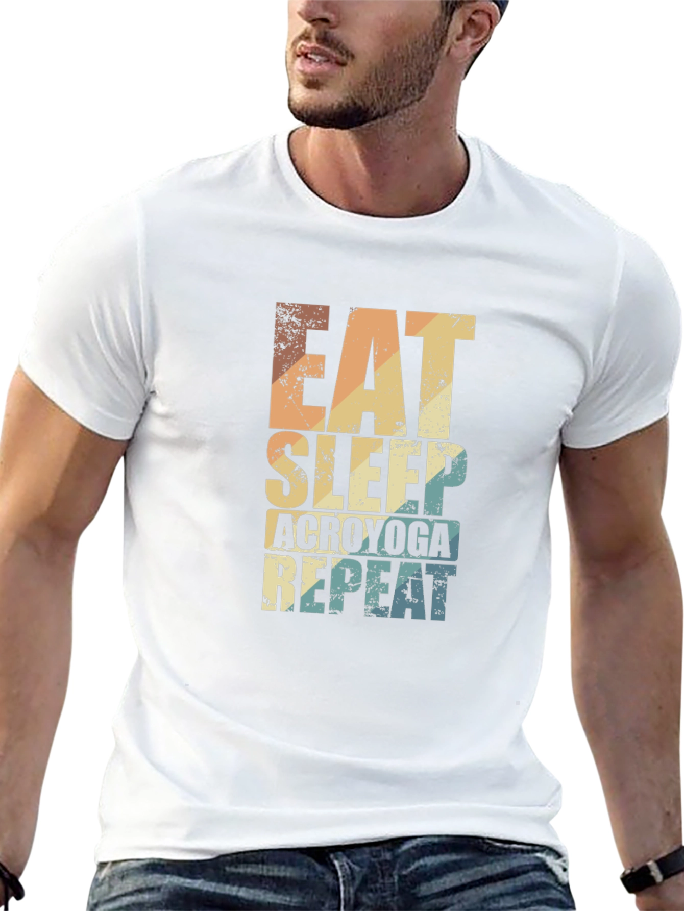 Eat Sleep Acroyoga Repeat T-Shirt - Black