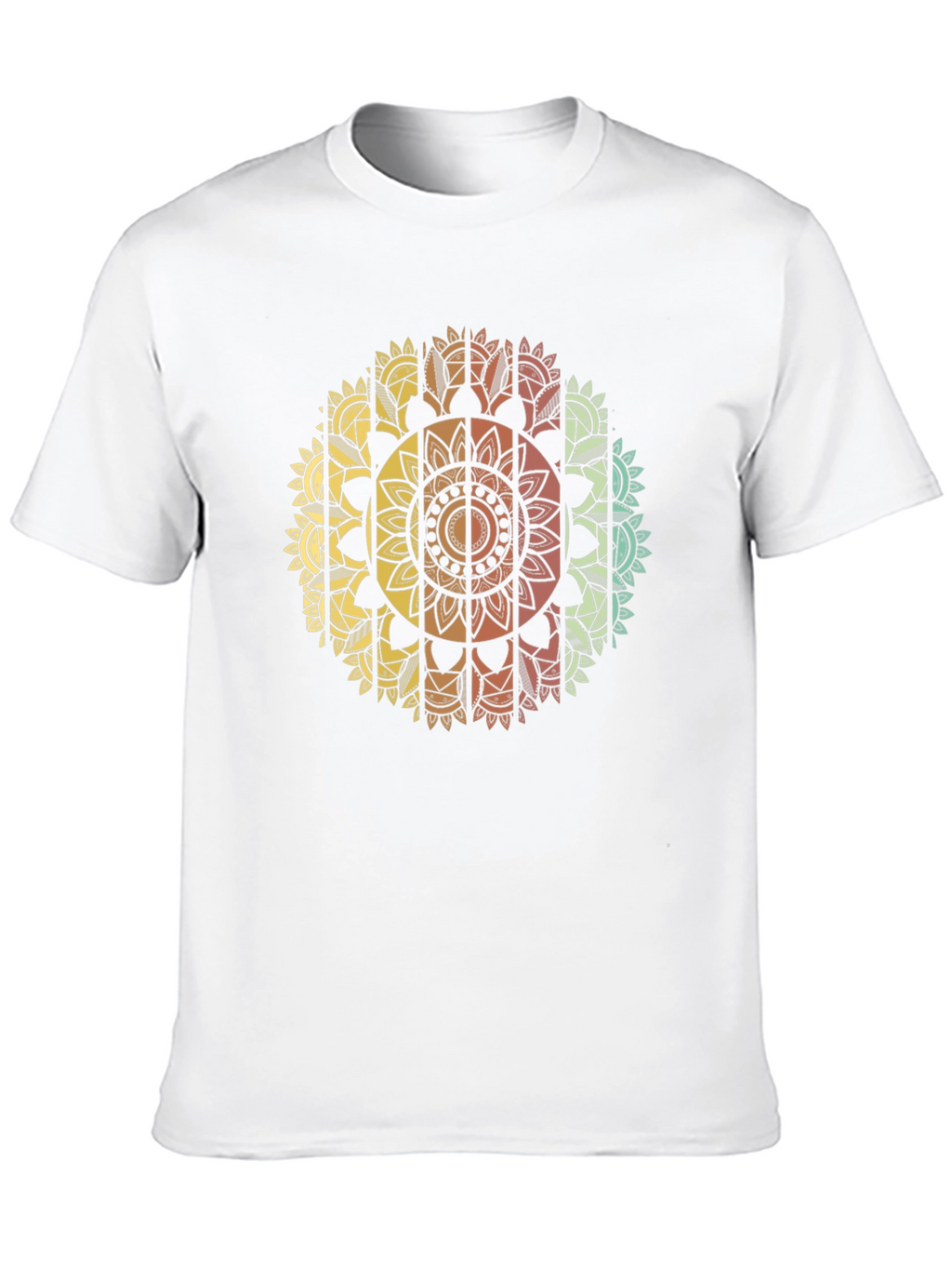 Mandala Print Mens Black T-Shirt