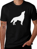 Wolf Howl Graphic Tee - Black Cotton T-Shirt