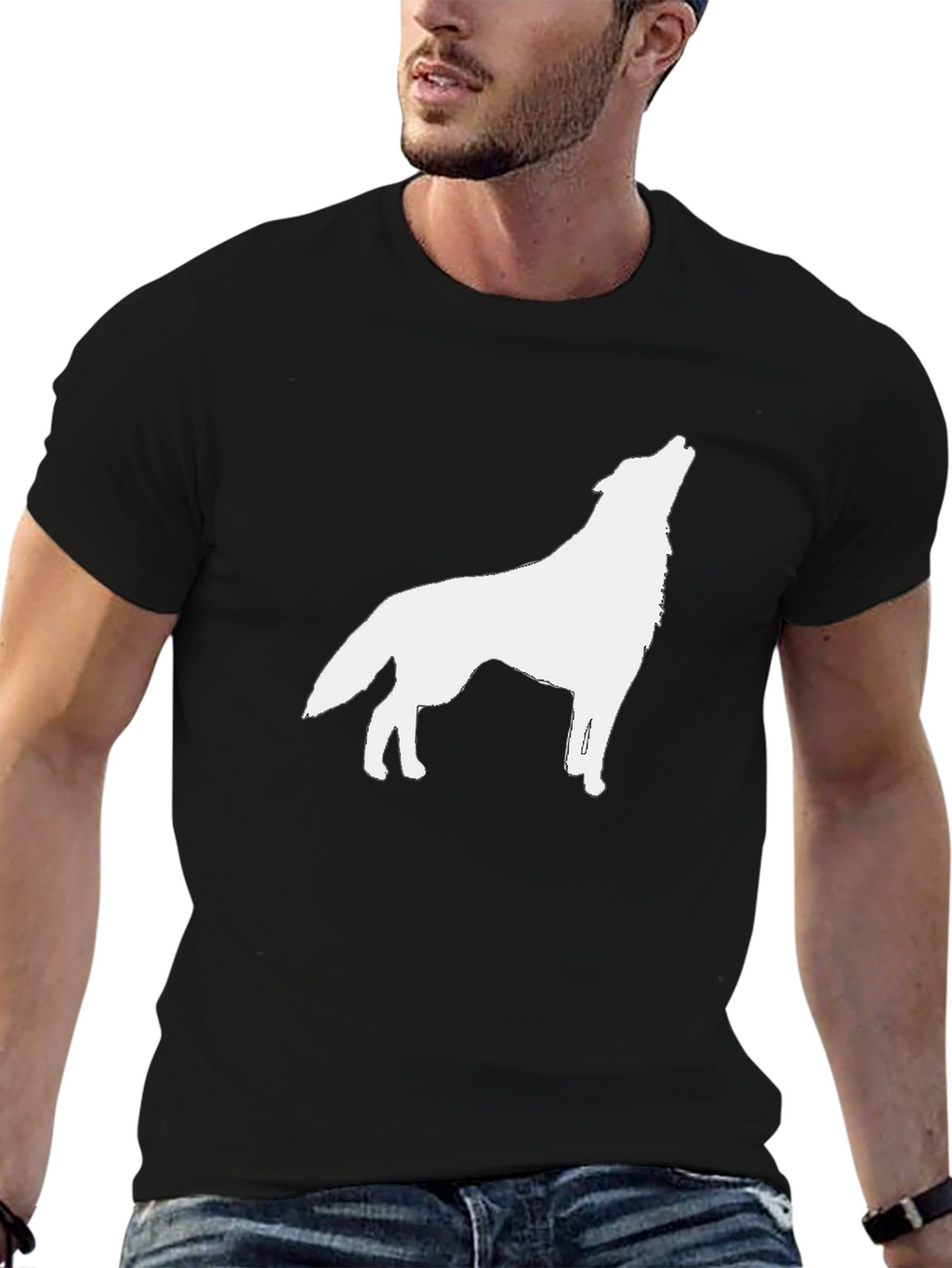 Wolf Howl Graphic Tee - Black Cotton T-Shirt