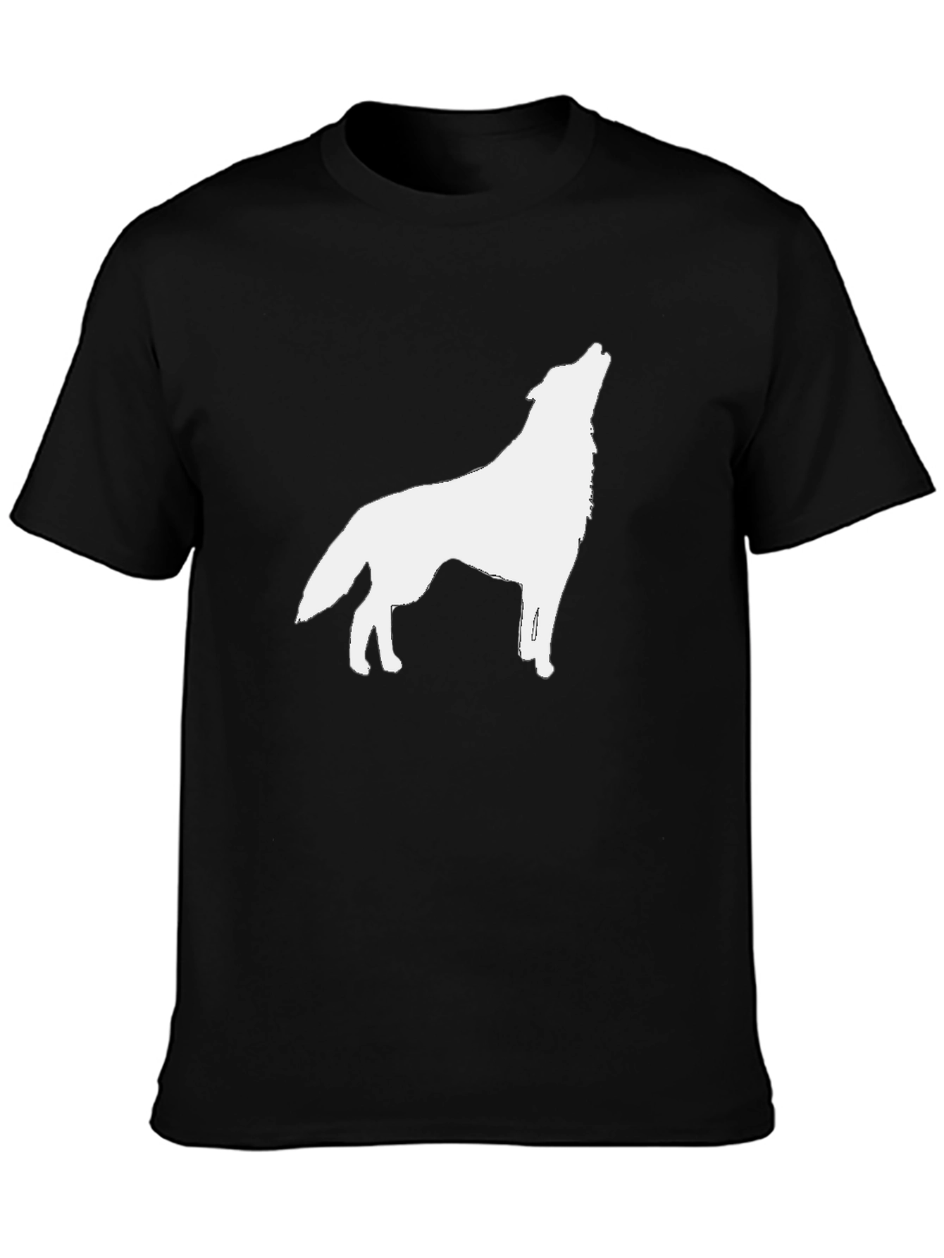 Wolf Howl Graphic Tee - Black Cotton T-Shirt