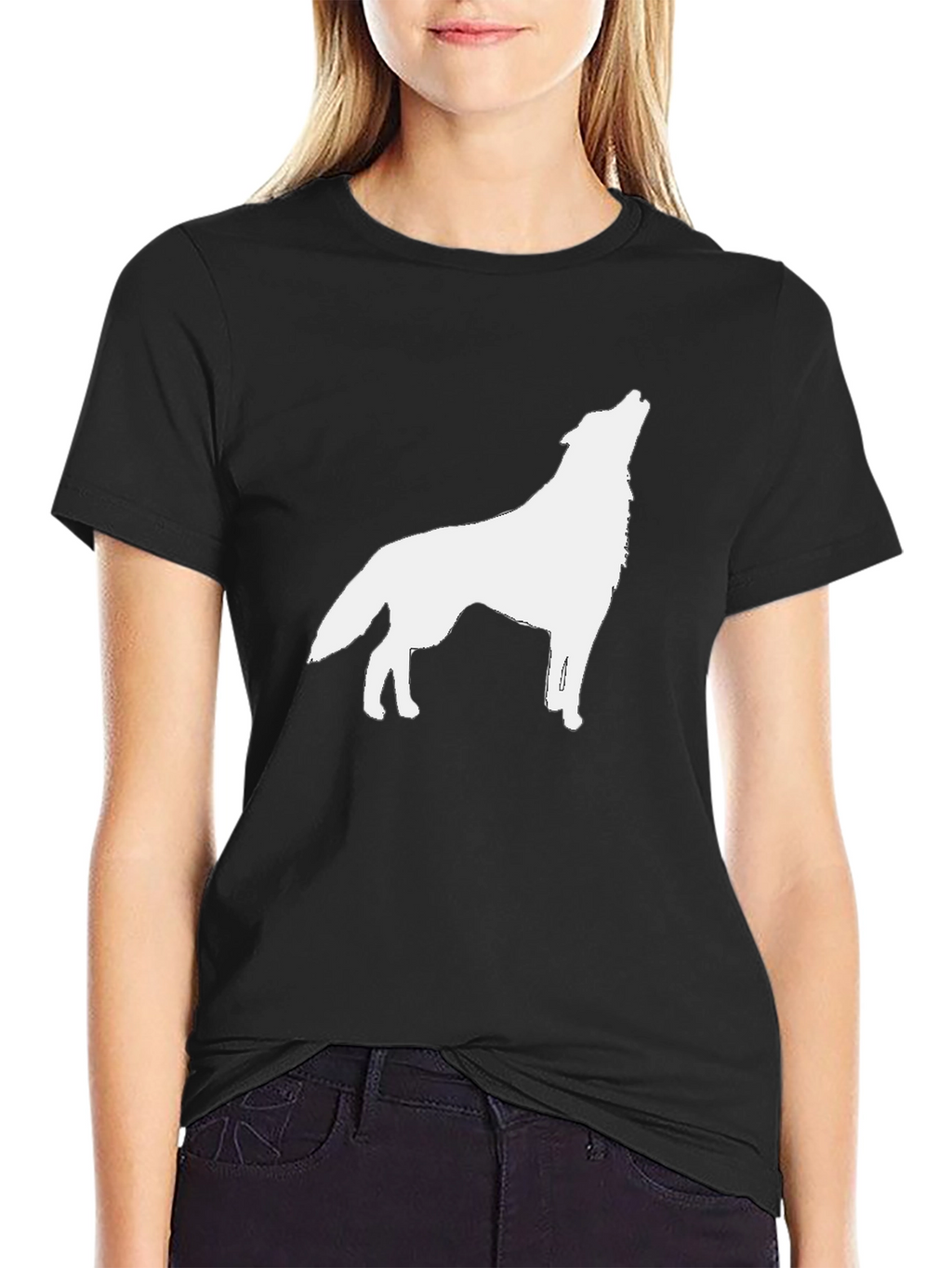 Wolf Howl Graphic Tee - Black Cotton T-Shirt