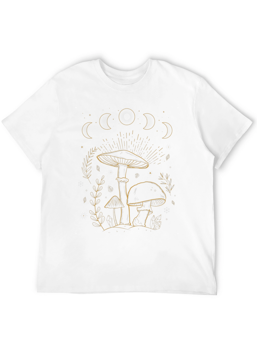 Mushroom Moon Phases Graphic Tee - Black