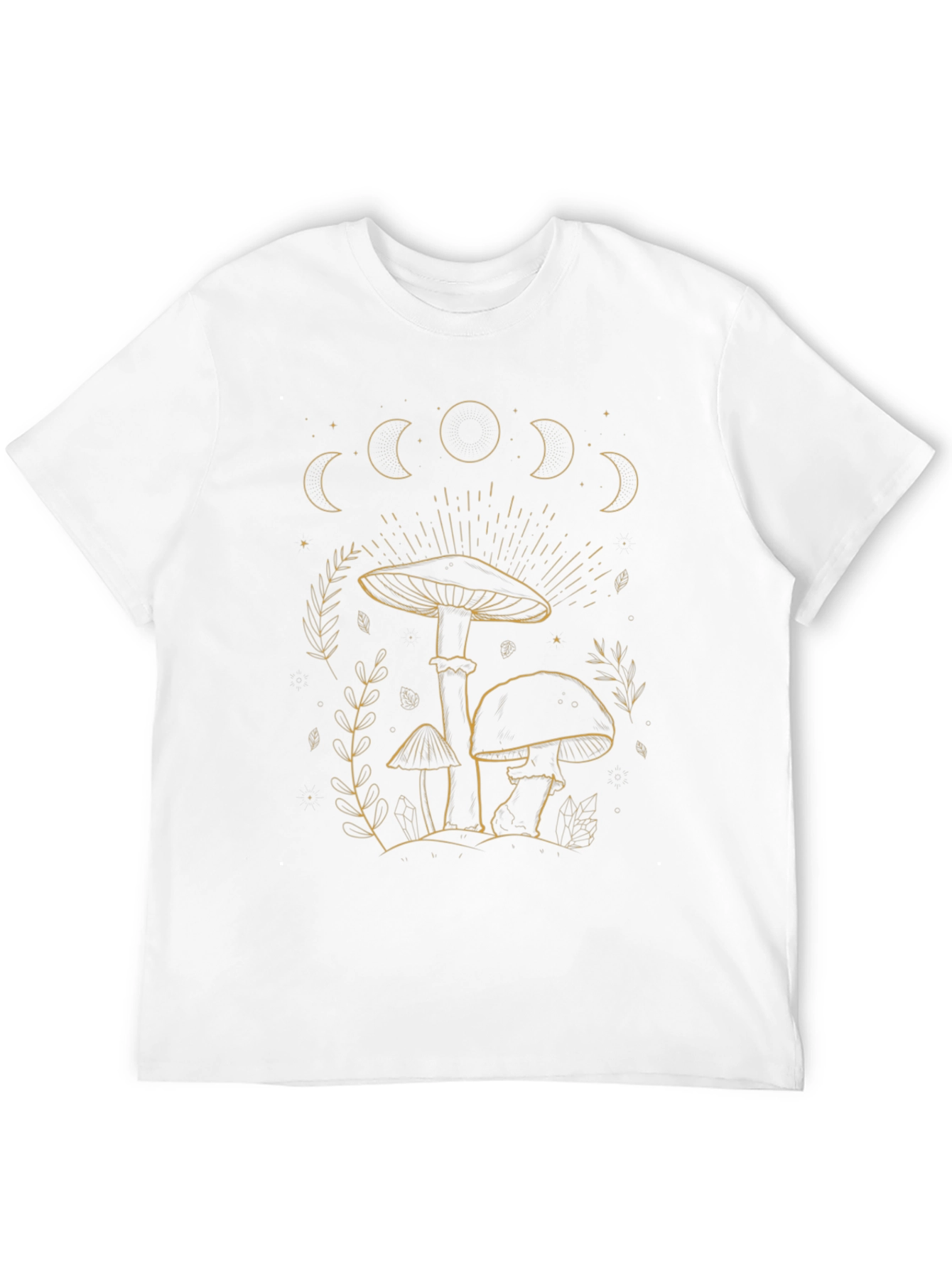 Mushroom Moon Phases Graphic Tee - Black