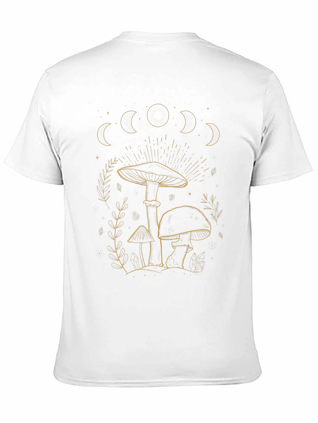 Mushroom Moon Phases Graphic Tee - Black