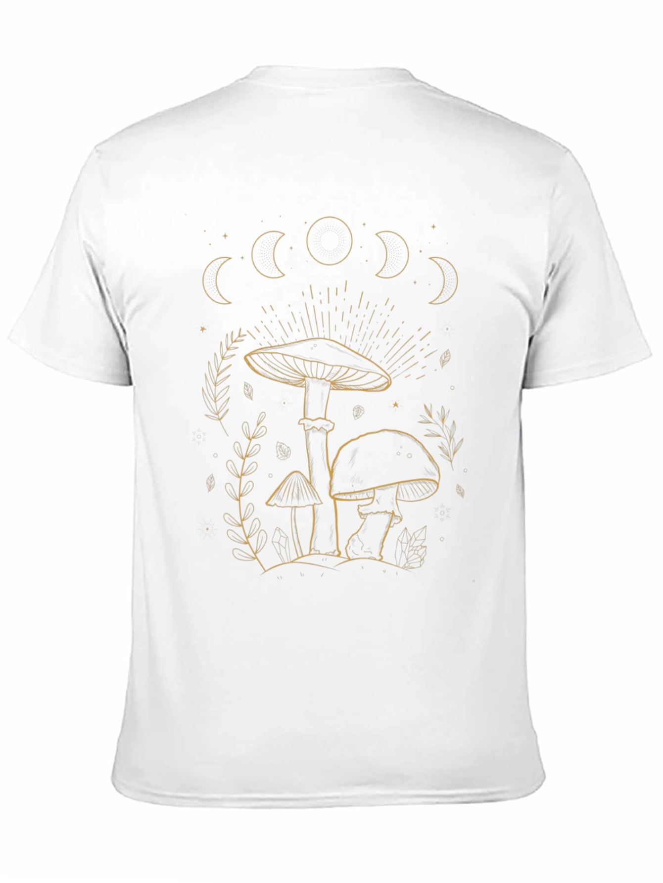 Mushroom Moon Phases Graphic Tee - Black