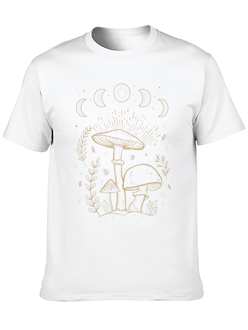 Mushroom Moon Phases Graphic Tee - Black