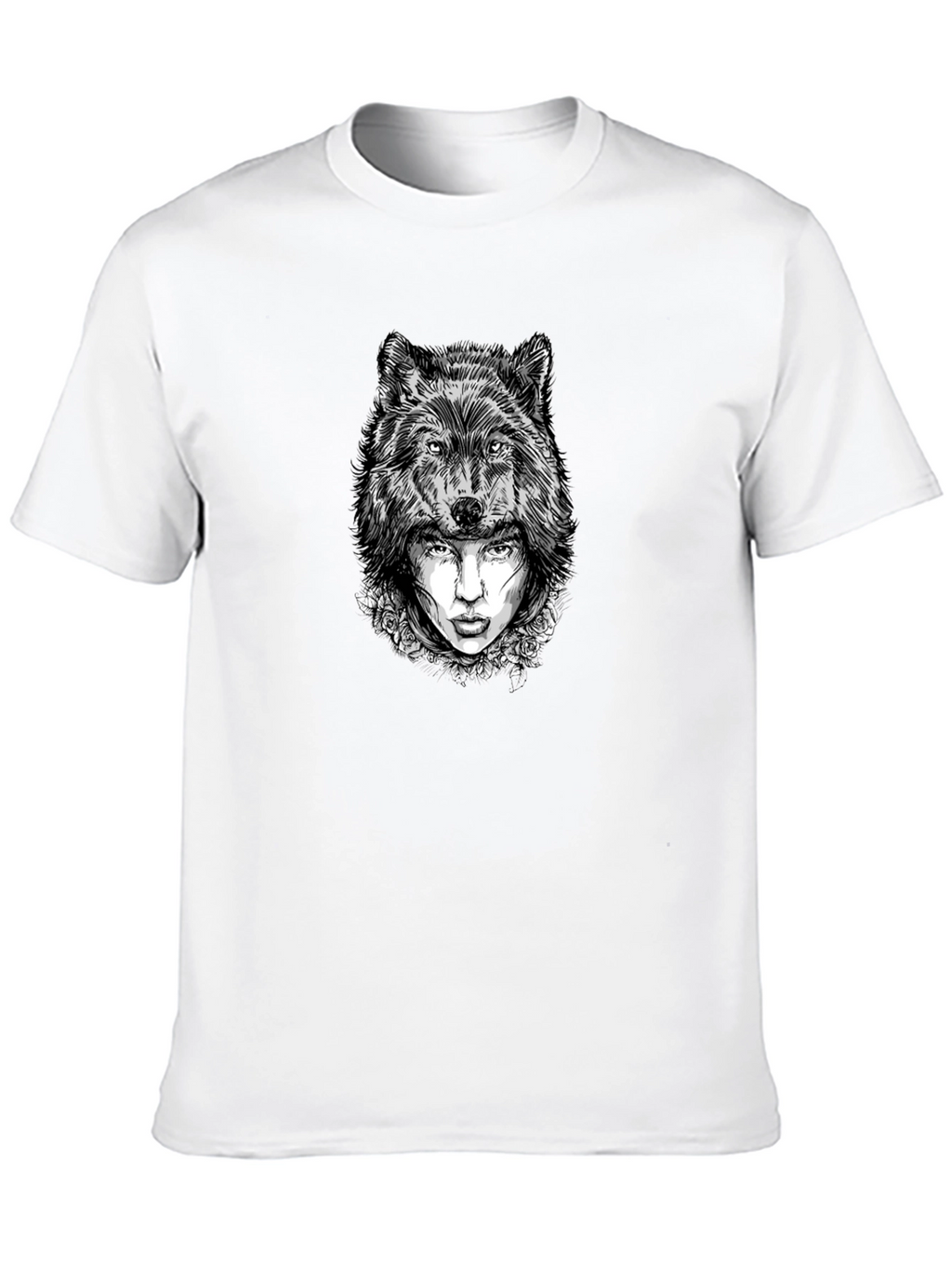 Wolf Woman Graphic Tee - Stylish Black T-Shirt