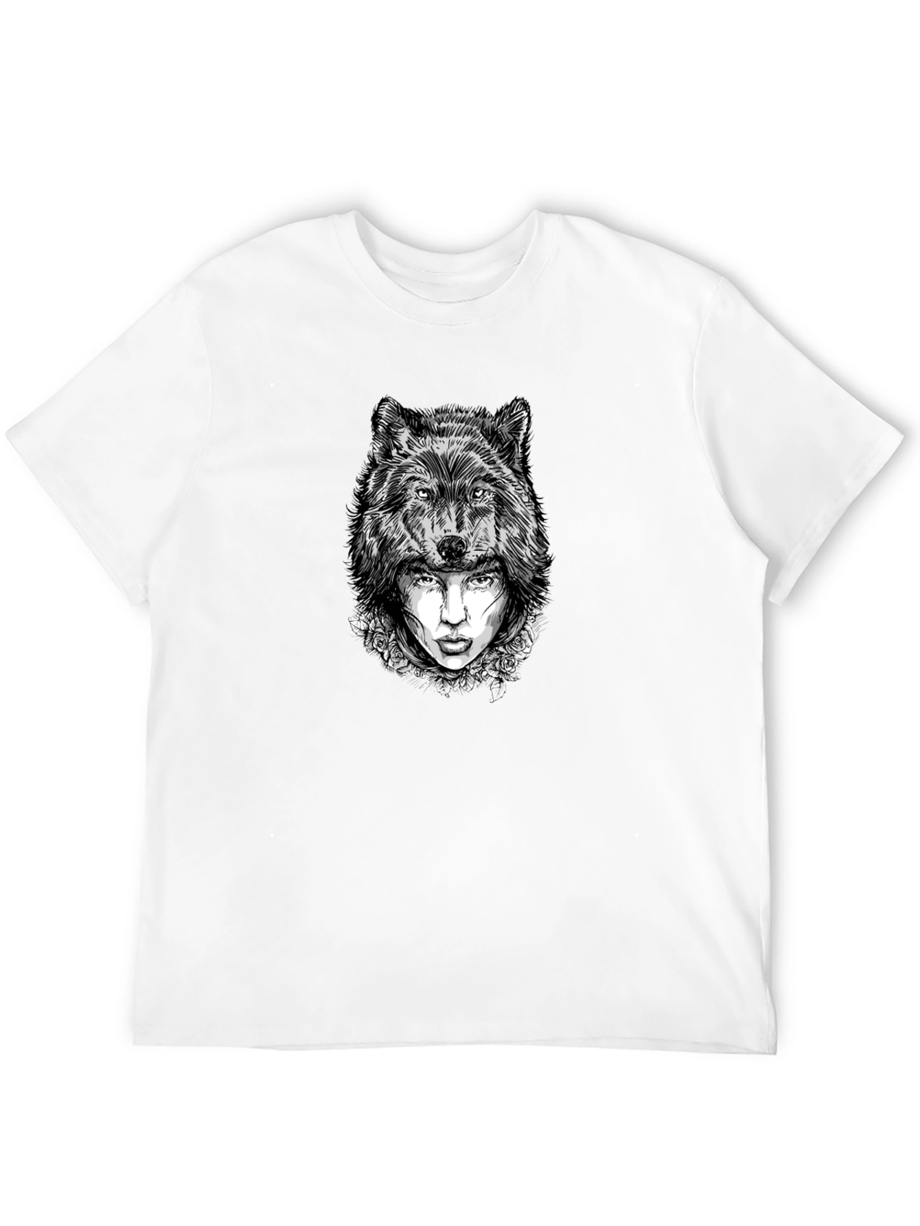 Wolf Woman Graphic Tee - Stylish Black T-Shirt