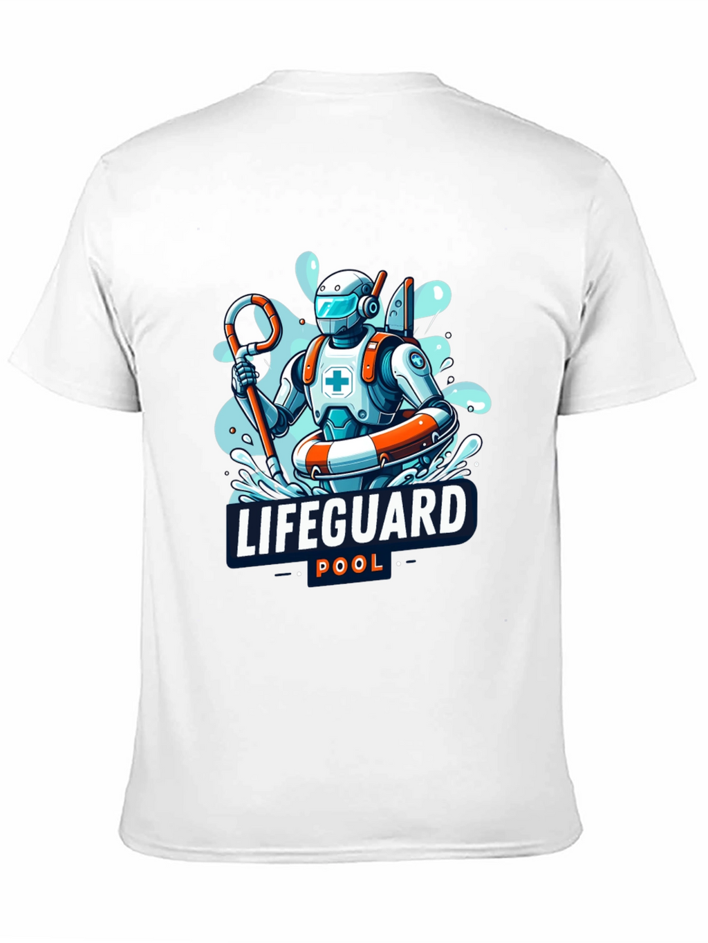 Robot Lifeguard Black T-Shirt - Cool Graphic Tee