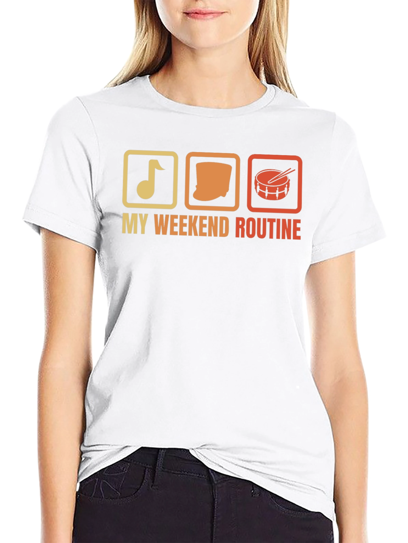My Weekend Routine Music Drum T-Shirt