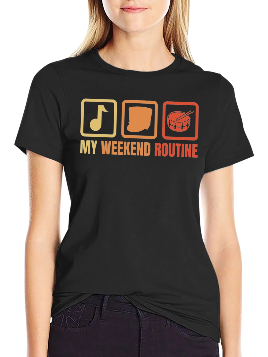 My Weekend Routine Music Drum T-Shirt