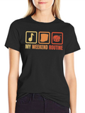 My Weekend Routine Music Drum T-Shirt