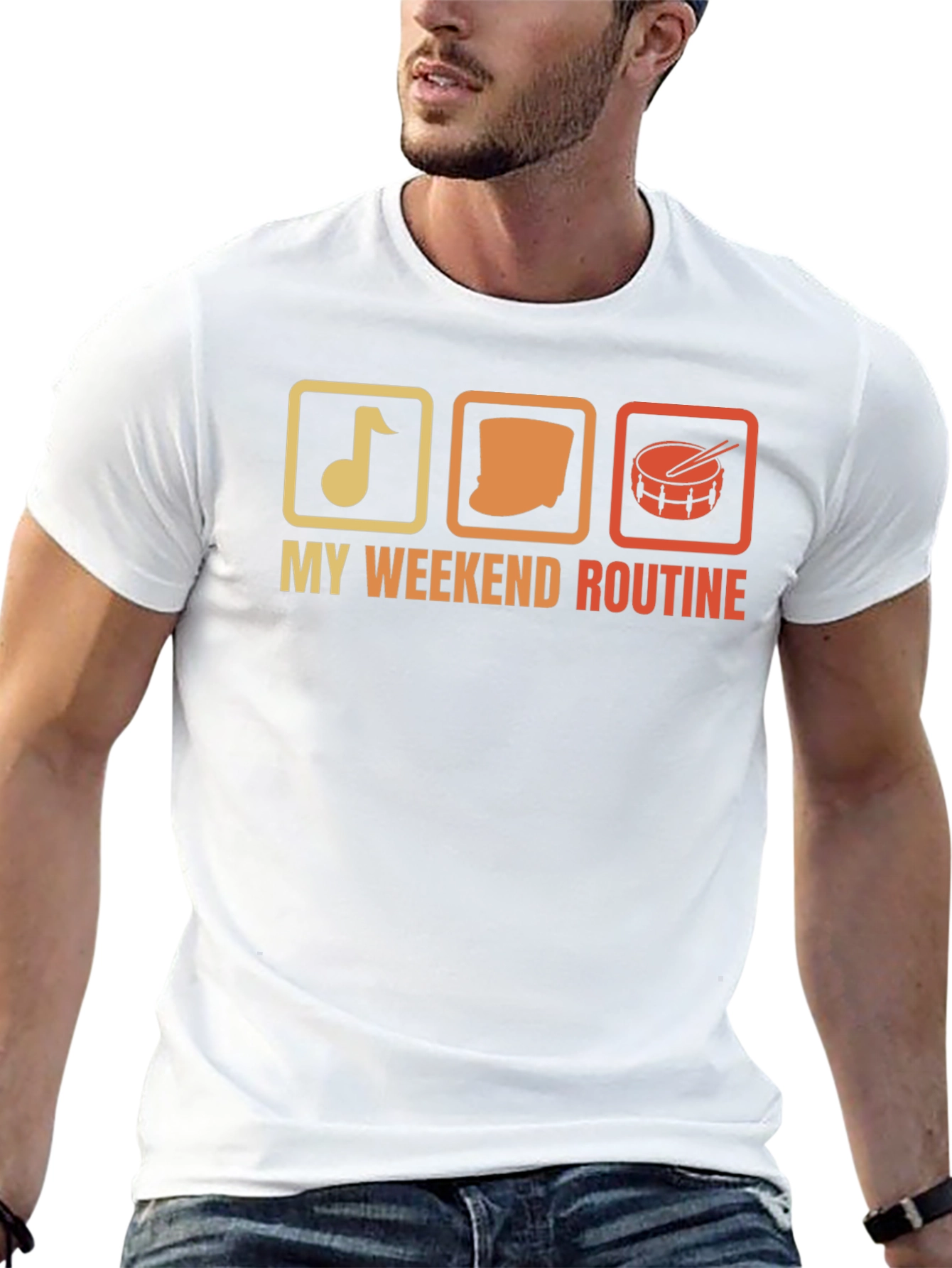 My Weekend Routine Music Drum T-Shirt
